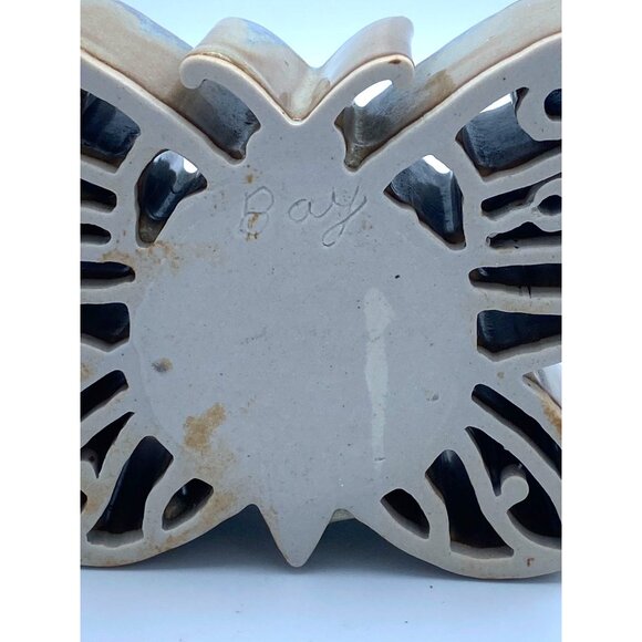 Bay Pottery Butterfly Votive Candle Tea Light Holder in USA /Signed - Picture 4 of 5